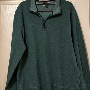 Club Room L Men's Green Quarter Zip Polo